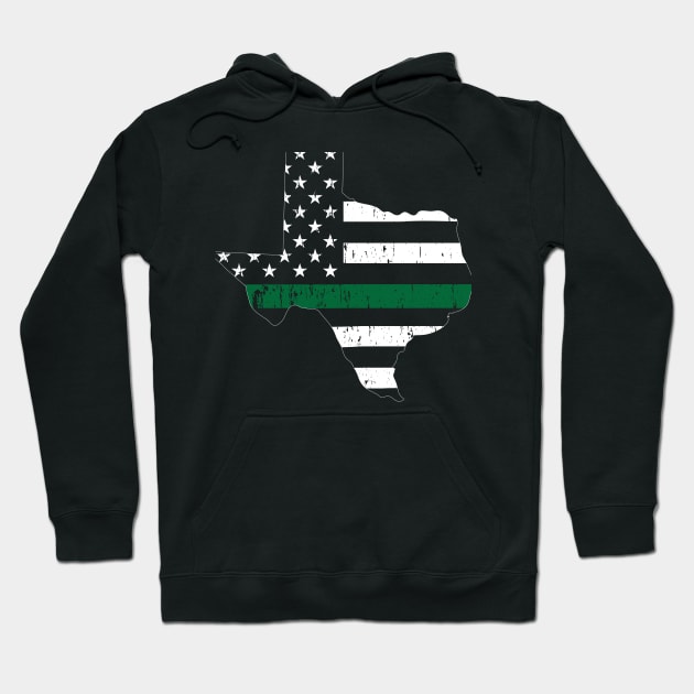 Texas Thin Green Line Military and Border Patrol Shirt Hoodie by bbreidenbach
